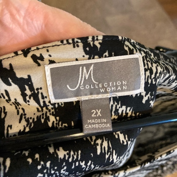 JM collection 2x black & white blouse - Picture 2 of 3